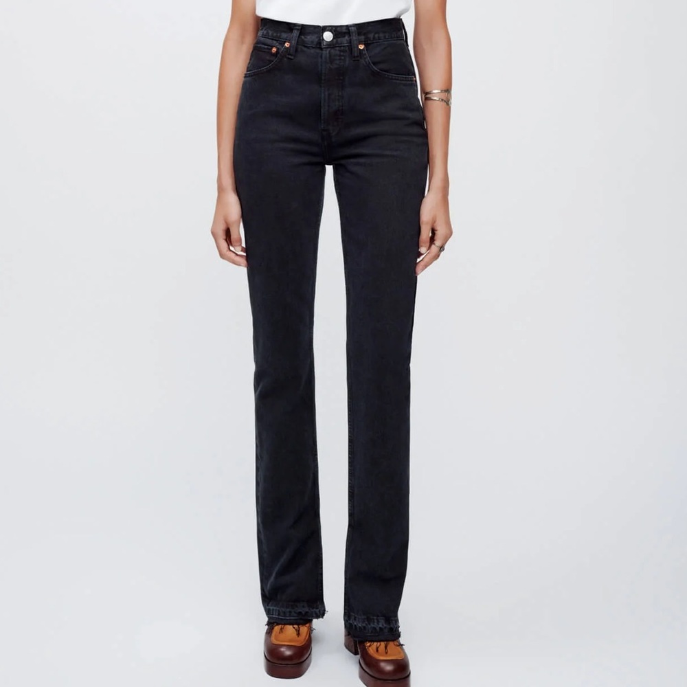 RE/DONE NEW W/ Tags HIGH RISE SKINNY BOOT - WASHED BLACK